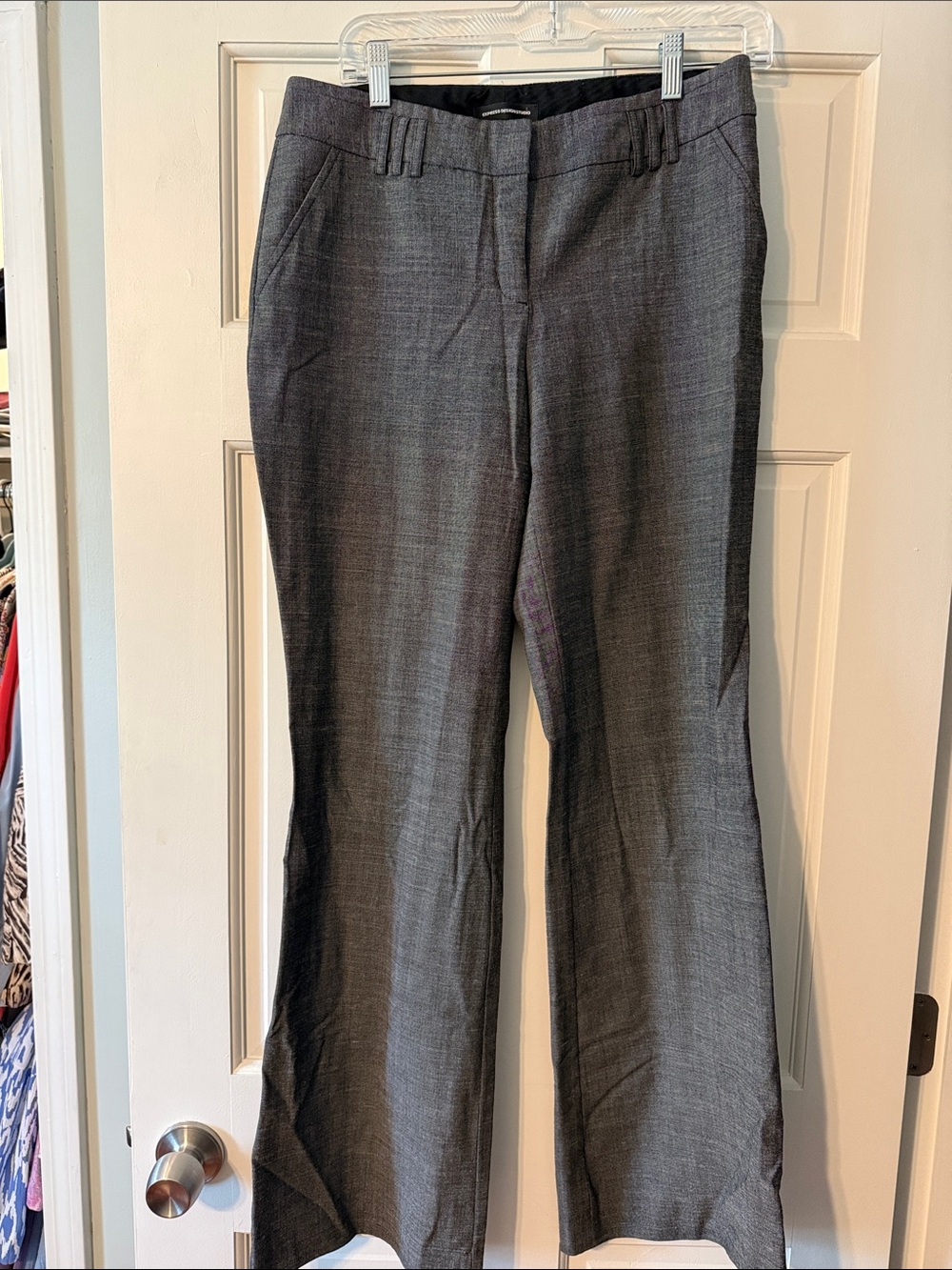Express Women's Wide Leg Dress Pants in Charcoal Gray